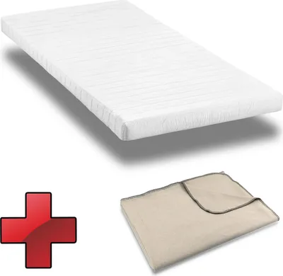 Produktbild von Komfortschaummatratze K10 100 x 200 cm, Höhe 10 cm, Härtegrad H3 + Sleezzz® Smart Kuscheldecke 140 x 200 cm