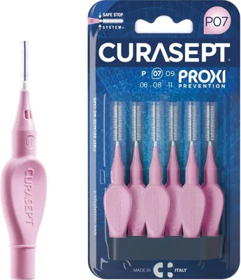 Zdjęcie produktu dla Curasept Proxi szczoteczki międzyzębowe P07 - 6 sztuk jasnoróżowe 0,7 mm