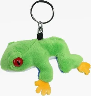 Produktbild von Schlüsselanhänger Plüschtier Frosch 10x9 cm, Kuscheltiere Stofftiere Schlüsselring Tier Rucksackanhänger