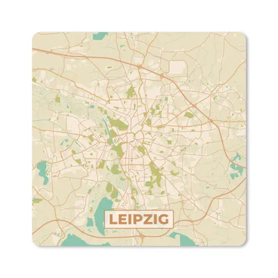 Produktbild von MuchoWow® Mauspad Mousepad Leipzig - Karte - Vintage - Stadtplan 20x20 cm - Mousepads - Maus Mat - Pad - Mausunterlage - Desk Mat - Bureauartikeln