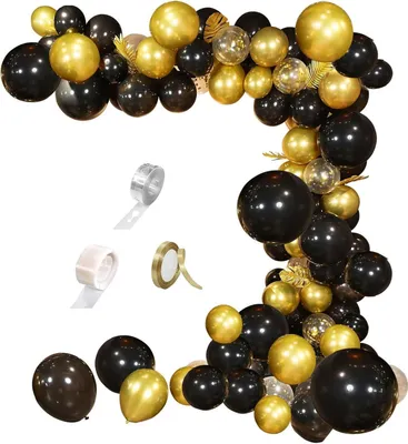 Produktbild von Ballons Gold Schwarz 140stk Luftballons Geburtstag Girlande Kit Konfetti Ballonbogen ballon girlande für Bar Party Deko luftballon girlande