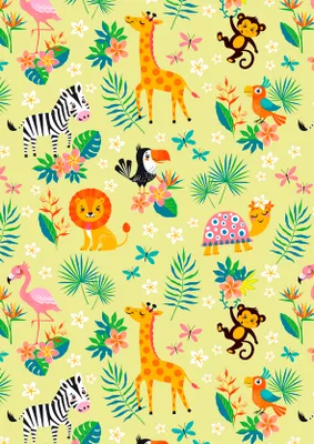 Produktbild von Geschenkpapier – Röllchen - 70x150 cm - Afrikanische Tiere