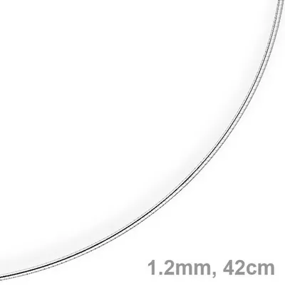 Produktbild von 1,2mm Halsreif Omegareif Omegakette 585 Gold Weißgold Goldkette 42cm Damen