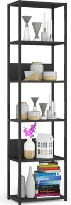 Produktbild von Bücherregal AKORD Metallregal mit Ebenen Schwarz B50 x H192 x T32 cm