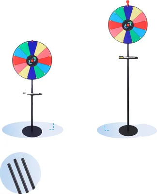 Produktbild von Gewinnrad, anpassbare Segmente, höhenverstellbar, Bunt