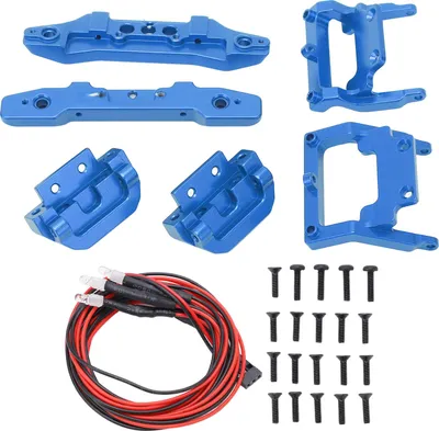 Immagine prodotto di RC 1/18 Paraurti di ricambio in lega di alluminio anteriore posteriore paraurti parti per Traxxas Latrax Teton blu