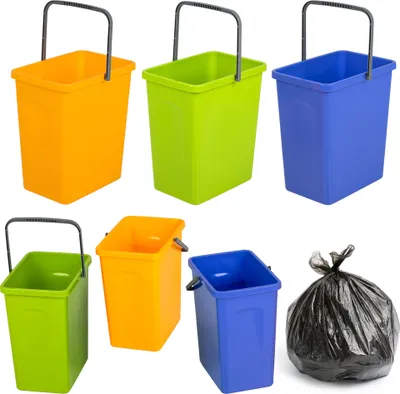 Produktbild von 3X Pojemnik Plastikowy 10 L Kosz Na Śmieci Odpady Do Segregacji Zestaw