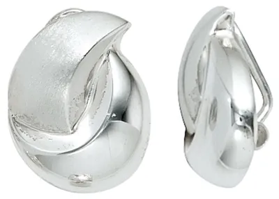 Produktbild von Ohrclips Clips Ohrschmuck aus 925 Silber rhodiniert teilmattiert