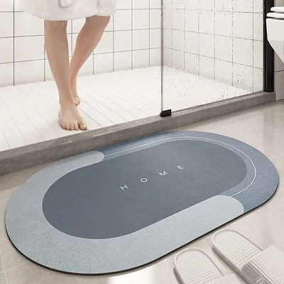 Produktbild von Duschmatte Rutschfest, 50x80cm Badewannenmatte, Schnell Trocknend, Super Absorbierende Bodenmatte Badteppich