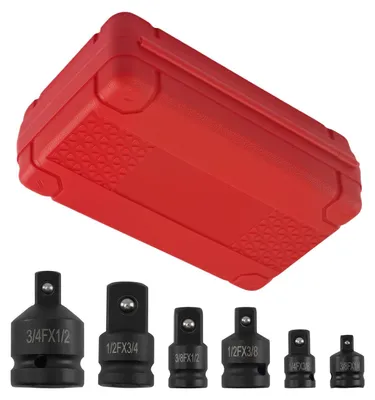Produktbild von Antriebsadapter Steckschlüssel - Steckadapter Set 6-teilig - 0,6/1/1,3 cm Vierkant (1/4 3/8 1/2) - Schlagsicherer Stahl - Mit Aufbewahrungsbox