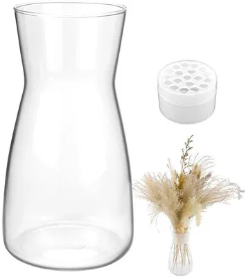 Image de Vases en verre pour la décoration de table ; verres transparents pour l'herbe de la pampa et les fleurs ; verres décoratifs pour la chambre à coucher et le salon