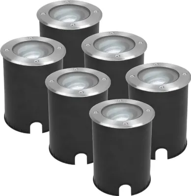 Image de HOFTRONIC - Spot LED encastrable au sol 4W 345lm 6500K IP67 Dimmable inox 6 pièces