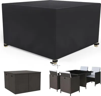 Image de Housses pour meubles de jardin Tuinkubus - imperméables et résistantes aux déchirures - 1 pièce - 600D Heavy Duty - 126 x 126 x 74 cm