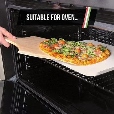 Immagine prodotto di Pietra refrattaria per pizza con pala per pizza – per forno e barbecue