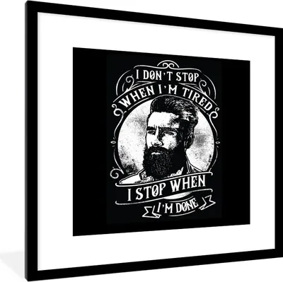 Produktbild von MuchoWow® MuchoWow® Gerahmtes Poster Mancave - Männer - Vintage - Zitat 40x40 cm - Poster mit zchwarzem Bilderrahmen - Poster - Plakat im Rahmen