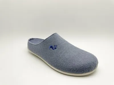 Produktbild von Damen Slipper Sneaker Blauer Nebel vegan aus recyceltem PET mit flacher Sohle für Innenbereiche