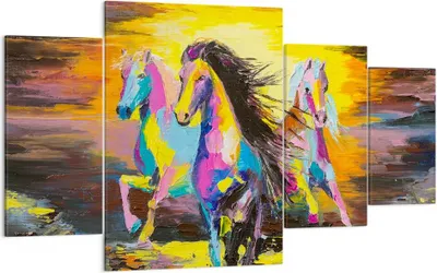 Produktbild von Bild auf Leinwand - Leinwandbild - Pferd Natur Tier - 160x90cm - Wand Bild - Wanddeko - Wandbilder - Leinwanddruck - Bilder - Kunstdruck - Wanddekoration - Leinwand bilder - Wandkunst - DL160x90-3433