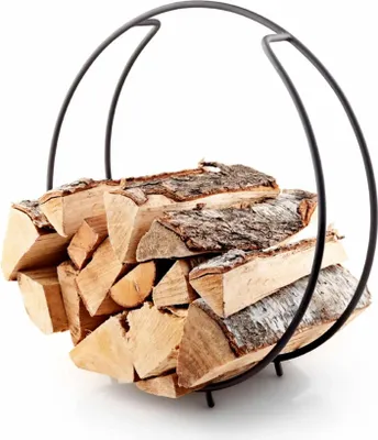 Immagine prodotto di Eva Solo FireGlobe Brennholzhalter, Brennholz Halter, Kaminholzständer, Kaminholzregal, Brennholzregal, Stahl, Schwarz, 571115