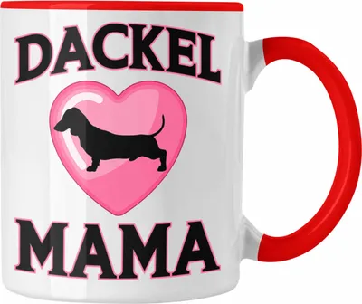 Produktbild von Trendation - Dackel Mama Tasse Geschenk Frauen Dackel-Besitzerin (Rot)