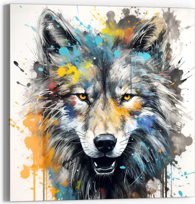 Produktbild von DEQOART Glasbild Echtglas 30x30 cm 'Wildfarbenblick' Wandbild Bild modern Deko