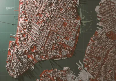 Zdjęcie produktu dla Fototapeta flizelinowa mapa świata 450x315 cm fototapeta XXL USA mapa Manhattanu k-A-0483-a-a