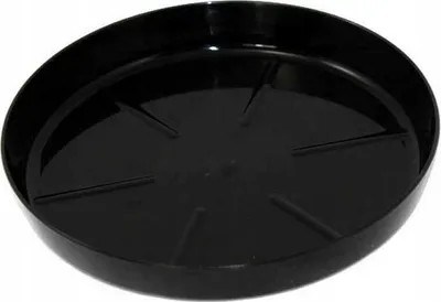 Zdjęcie produktu dla Podstawka pod doniczkę Czarna 23,4x3,4m Plastikowa błyszcząca