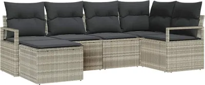Produktbild von Sofa Set 6 pcs Hellgrau Poly-Rattan