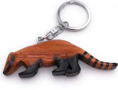 Produktbild von Onwomania Schlüsselanhänger aus Holz Ameisenbär Säugetier Wildtier Anhänger Charm