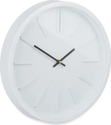 Image de Horloge murale Relaxdays, sans trotteuse, moderne, analogique, pour la cuisine, le salon, le bureau, ronde, Ø 35 cm, blanche