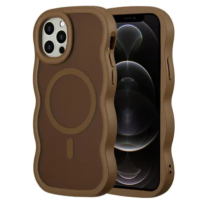 Immagine prodotto di Selencia Wavy Backcover con MagSafe iPhone 12 (Pro) - Mocha Brown