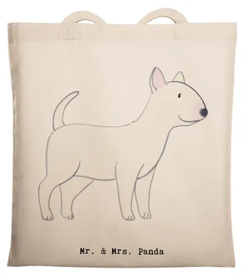 Produktbild von Mr. & Mrs. Panda Tote Bag Bullterrier Moment - Transparent - Geschenk, Schultasche, Jutebeutel, Laptoptasche, Tasche, Beutel