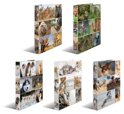 Produktbild von Sortiment Ringbuch A4 Karton 4D Tiere