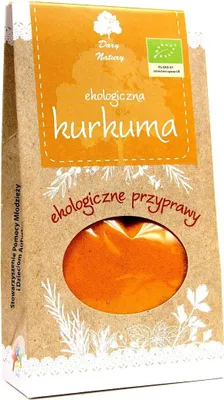 Zdjęcie produktu dla Ekologiczna Kurkuma mielona Dary Natury 50g wzbogaca smak potraw