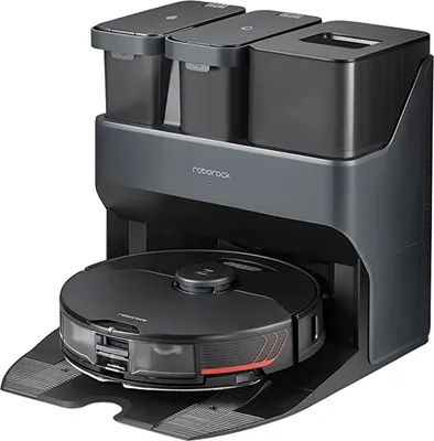 Produktbild von Roborock S7 Max Ultra Staubsauger Roboter 5500Pa mit Empty Wash Fill Dock Saugroboter mit Wischfunktion Heißlufttrocknung APP Schwarz