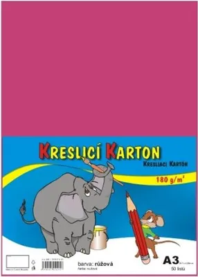 Zdjęcie produktu dla Karton kreslící A3, 180 g, růžový, 50 ks