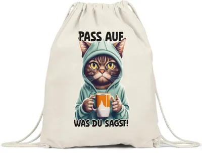 Produktbild von Pass auf was du sagst Turnbeutel Langschläfer Morgenmuffel Witzig Kaffee