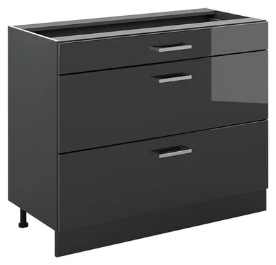 Obrázok produktu pre Kuchynská spodná skrinka Vicco R-Line Antracit vysoký lesk/antracitová 100 cm bez pracovnej dosky, Model 71543