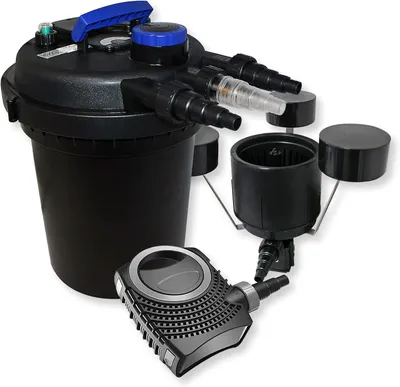 Immagine prodotto di Kit filtro a pressione da 10.000 litri, lampada UVC da 11W, pompa per laghetto da 70W, skimmer CSP-250
