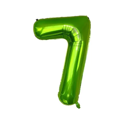 Obrázok produktu pre Fóliový balón číslo 7, cca 100 cm, zelený