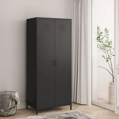 Obrázek produktu pro Šatní skříň 'Seinäjoki' 180x76x50 cm ocelová černá