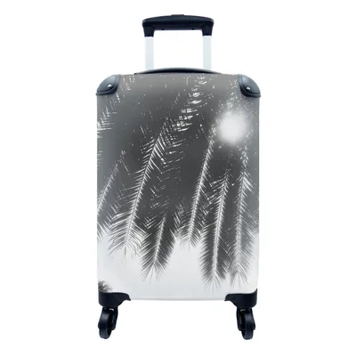 Produktbild von MuchoWow® Koffer Handgepäck Trolley Rollkoffer Kleine Reisekoffer mit 4 Rollen - Palmenblätter - Tropisch - Sonne - Palme - Cabin Size < 55x40x23 cm & 55x40x20 cm - Fotokoffer - Kabinenkoffer - Boardgepäck - Reise-Box - Reisekoffer - Reisegepäck - Koffer mit Bild - Trolley für Kinder