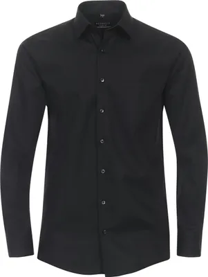 Produktbild von REDMOND Herren Businesshemd Langarm Kent Comfort-Fit Popeline Schwarz L