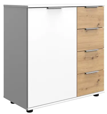 Produktbild von Kommode Sideboard Gibraltar Farbe und Größe wählbar,weiß / Eiche Artisan