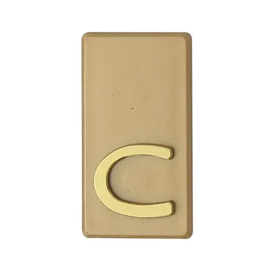 Produktbild von DOMINO Buchstabe Briefkasten Selbstklebend – C | 3D Türbuchstabe Aufkleber | Hausbuchstabe Klebend | Klebebuchstaben Wetterfest | Buchstaben zum Aufkleben | Buchstabenschild | PCV | GOLD