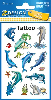 Zdjęcie produktu dla AVERY ZWECKFORM Tattoos 56439 Delfine 1 Bogen | 10 Stück im Set
