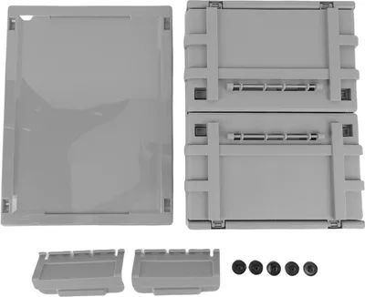 Obrázek produktu pro Úložný kontejner s víkem, 20 l, stohovatelný kontejner, kolečka, skládací box, organizér do skříně pro ložnici, obývací pokoj, kancelář, šedý S