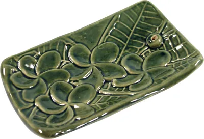 Produktbild von Räucherstäbchenhalter aus Keramik Grün - Modell 6, 1*13*7,7 cm, Räucherstäbchen Halter