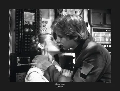 Produktbild von Poster Star Wars Classic Leia Han Kiss Quote 40x30 cm