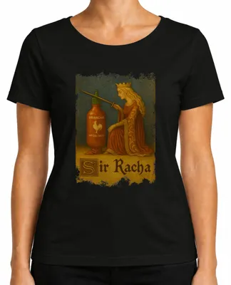 Immagine prodotto di Maglietta da donna Sir Racha Sriracha Knight Knighthood Queen Medieval Chilli, nera, XL