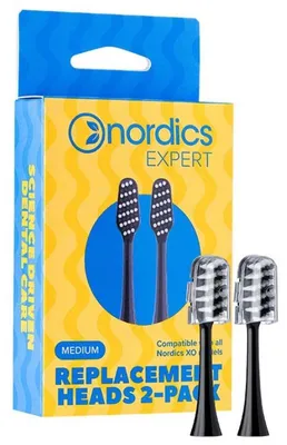 Obrázok produktu pre Sada 2 ks náhradných hláv na elektrickú zubnú kefku Nordics Expert XO10B - stredná, Click on, čierna